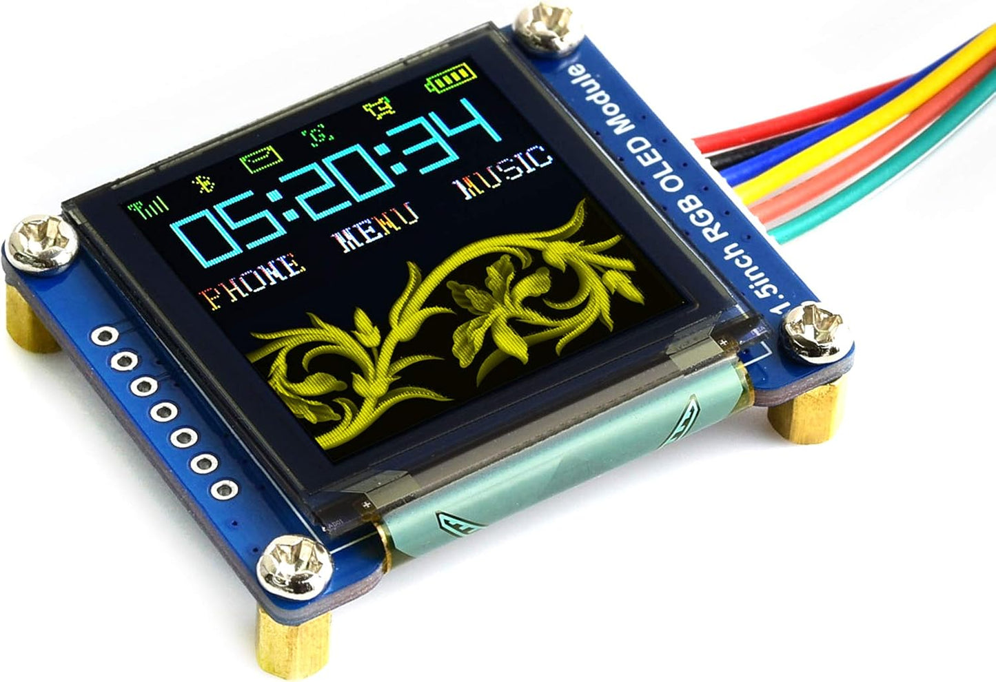 waveshare 1.5inch 128x128 16-bit (65K STM32 RGB OLED Display Module, Pixels High Color Colors) SPI Interface Compatible