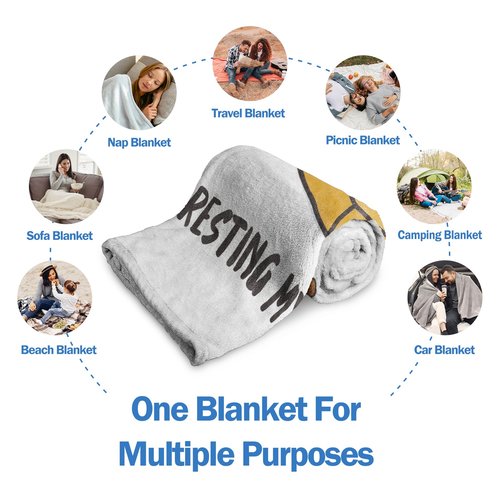 GoMelley Funny Birthday Gifts for Men, Dad, Husband, Fathers Day Anniversary Birthday Gifts for Him, Grandpa, Dad, Husband, Super Soft Flannel Throws Blanket for Napping, 60" x 50" (Gray)