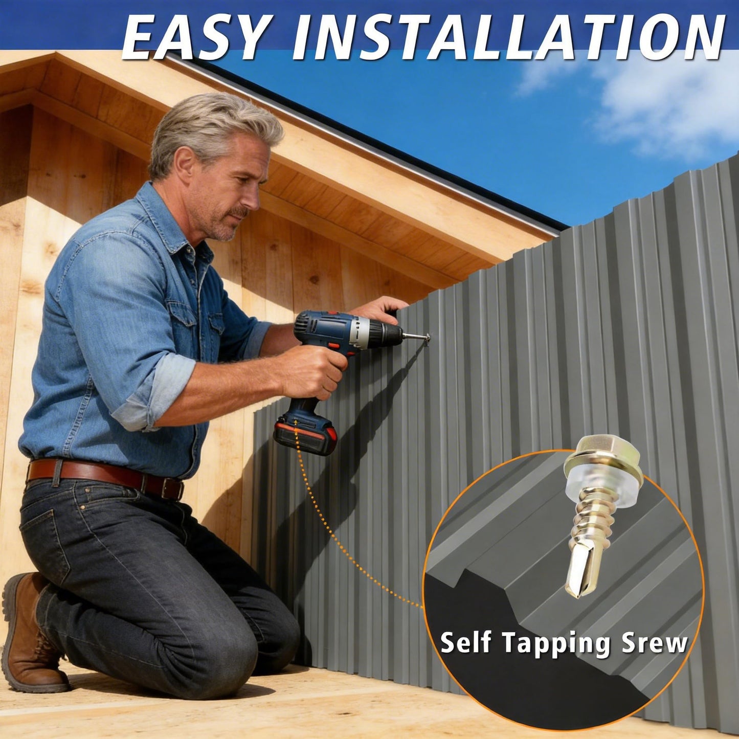 10PCS 80ft² Metal Roofing Panels 61.02”x18.9” Corrugated Metal Sheets Galvanized Exterior Siding Roofing Materials for Outdoor House Garages Sheds Pergola Gazebo Chicken Coop Stables, Grey