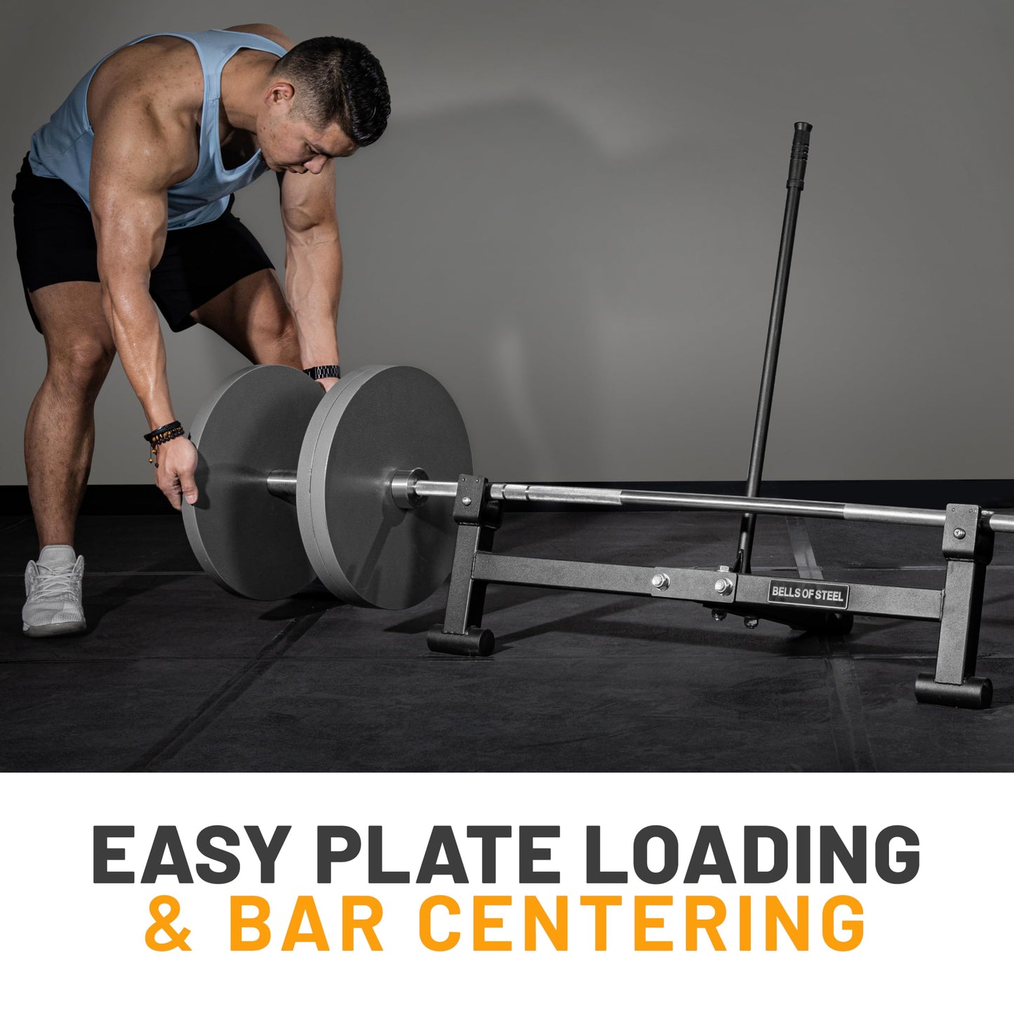 Bells of Steel Deadlift Jack 2.0 Premium Barbell Jack | Long Handle Deadlift Bar Jack | Bar Jack Durable Nylon Rollers for Easier Bar Centering | Protective UHMW Deadlift Stand, 800lb Capacity