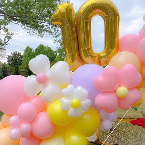Gold 10 Number Balloons by [Brand Name] - 40 Inch Giant Birthday & Anniversary Party Decorations