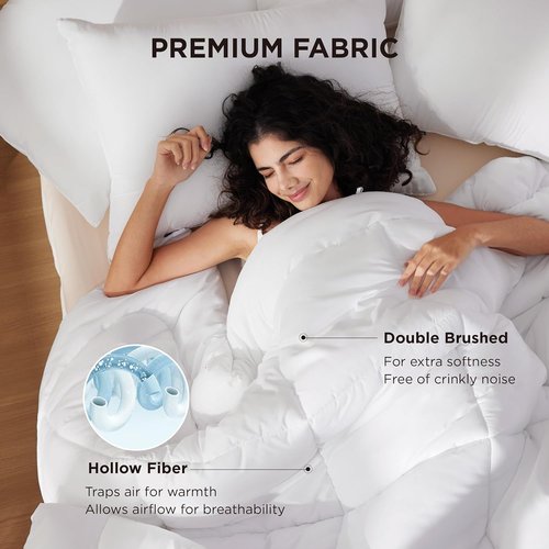 Bedsure Comforter Duvet Insert - King Size All-Season Down Alternative Blanket, GentleSoft, White 90 x 102 Inches