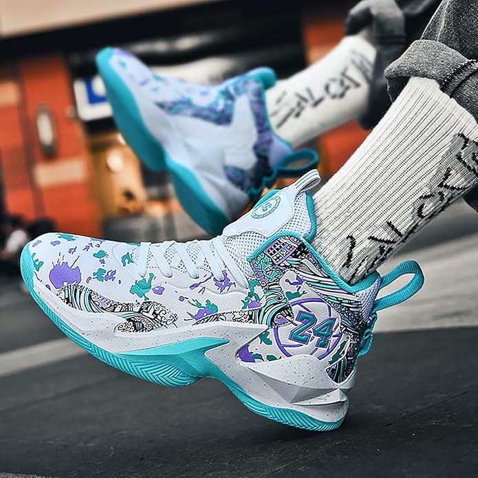 Boys Basketball Shoes Breathable Indoor Athletic Shoes Youth Outdoor Fashion Sneakers Comfortable Basketball Shoes for Girls