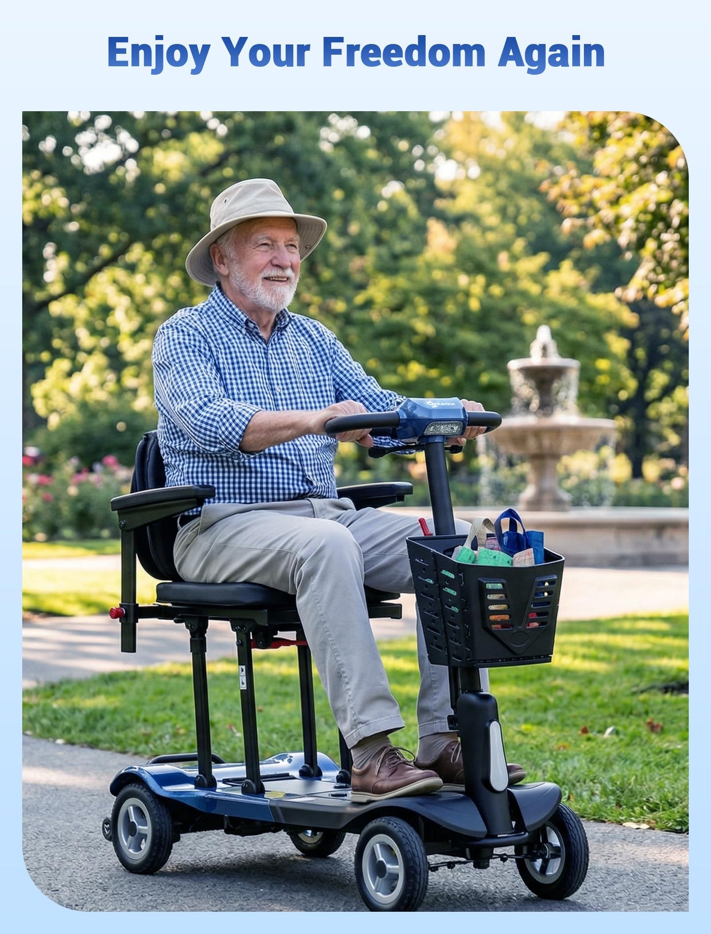 Aotedor Ultra Lightweight Mobility Scooter for Adults, 36 lbs Foldable Electric Scooter with Dual Lithium Batteries, 22 Miles Range Portable Travel Scooter for Seniors, Airline Compliant