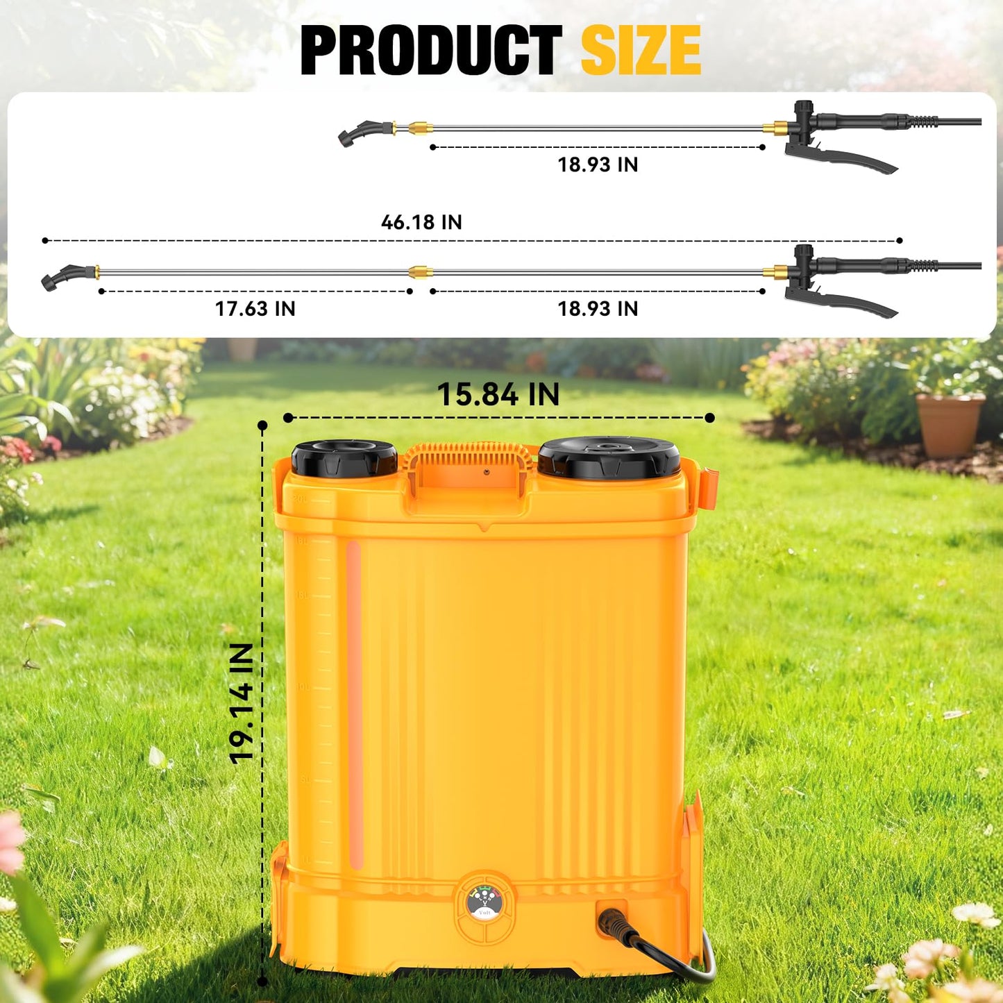 Battery Powered Backpack Sprayer for De-walt 20v Max Battery, 5.3 Gallon, 100 PSI Electric Weed Sprayer, Yard Graden Sprayer with Telescopic Wand, 7 Nozzles, Backpack Sprayer 20v(Battery Not Included)