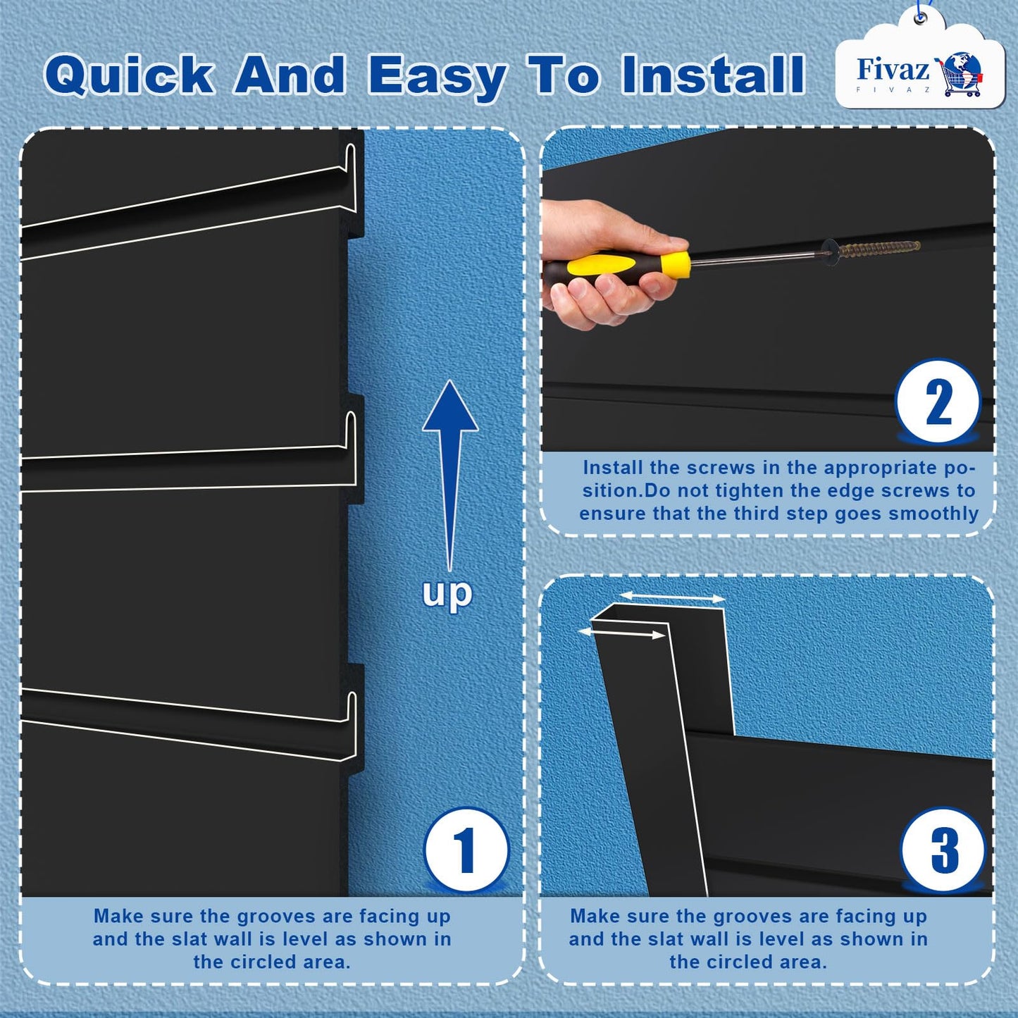 4'x8' PVC Slat Wall Paneling, High Load Capacity Slatwall Panel, Cuttable & Moisture-Proof & Flame Retardant, Heavy Duty Black Garage Slatwall Panes Storage Systems for Garage Workshop Storage