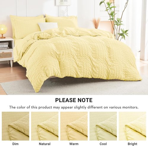 HYMOKEGE King Size Comforter Set - Luxury 7-Piece Bedding Set with Seersucker Design | All-Season Comfort