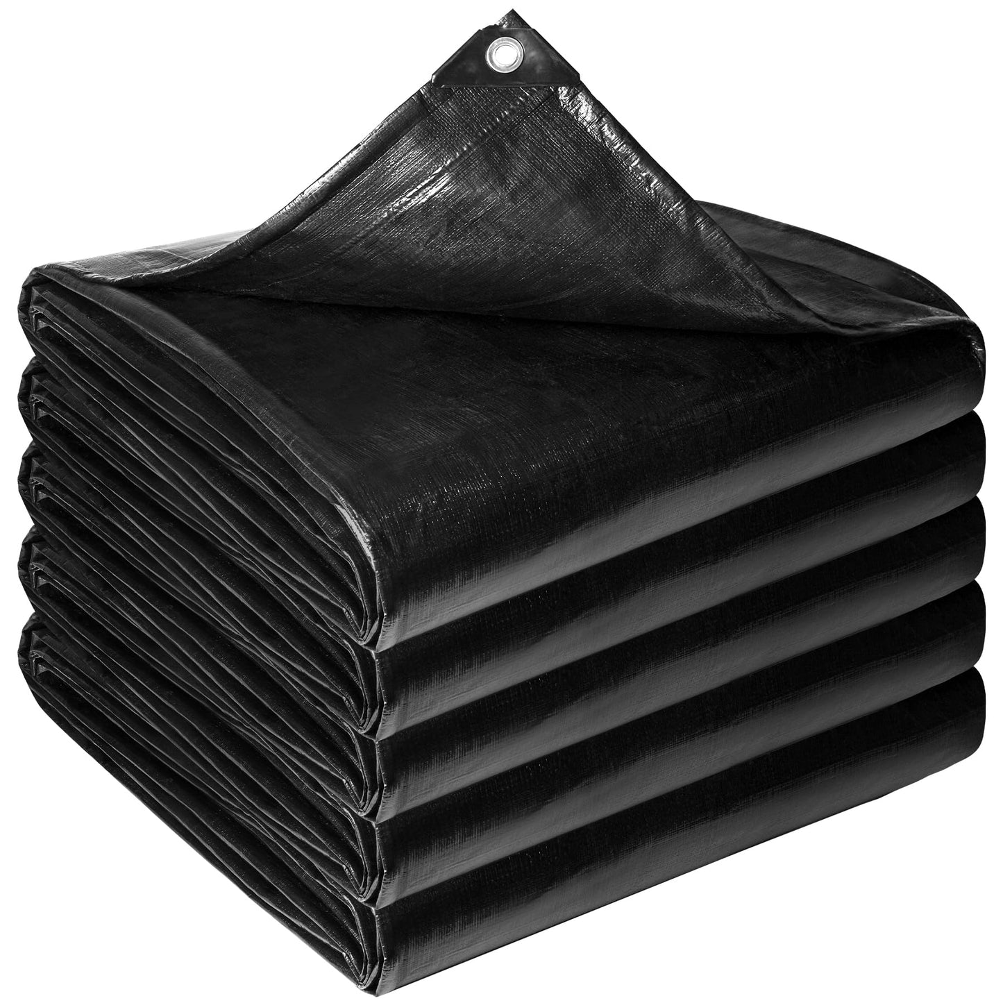 Reinforced PE Pond Liner 25 x 30 FT, 28 Mil Sun Resistant Preformed Pond Liner, Hemmed Edge with Buttonholes Liner for Outdoor Large Ponds, Fish/KOI/Duck Pond, Garden Waterfall, Waterscape, Black