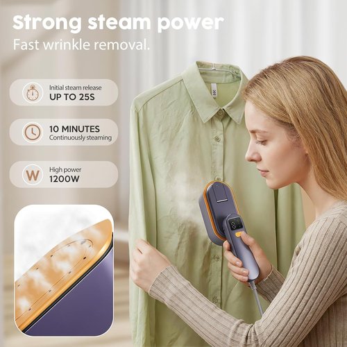 Droyek Portable Travel Steamer - 1200W Powerful 2-in-1 Iron & Steamer | Fast Heat in 10s, 150ml Tank