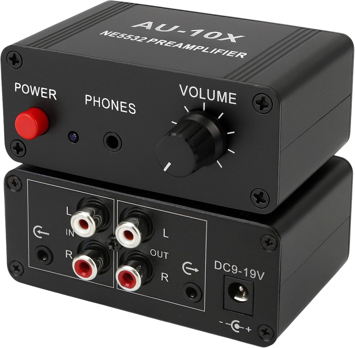 KH866 12V 20dB AUX10X NE5532, 3.5mm RCA Preamplifier, Audio Phono Preamp, Mini Stereo Headphone Signal Home Amplifier