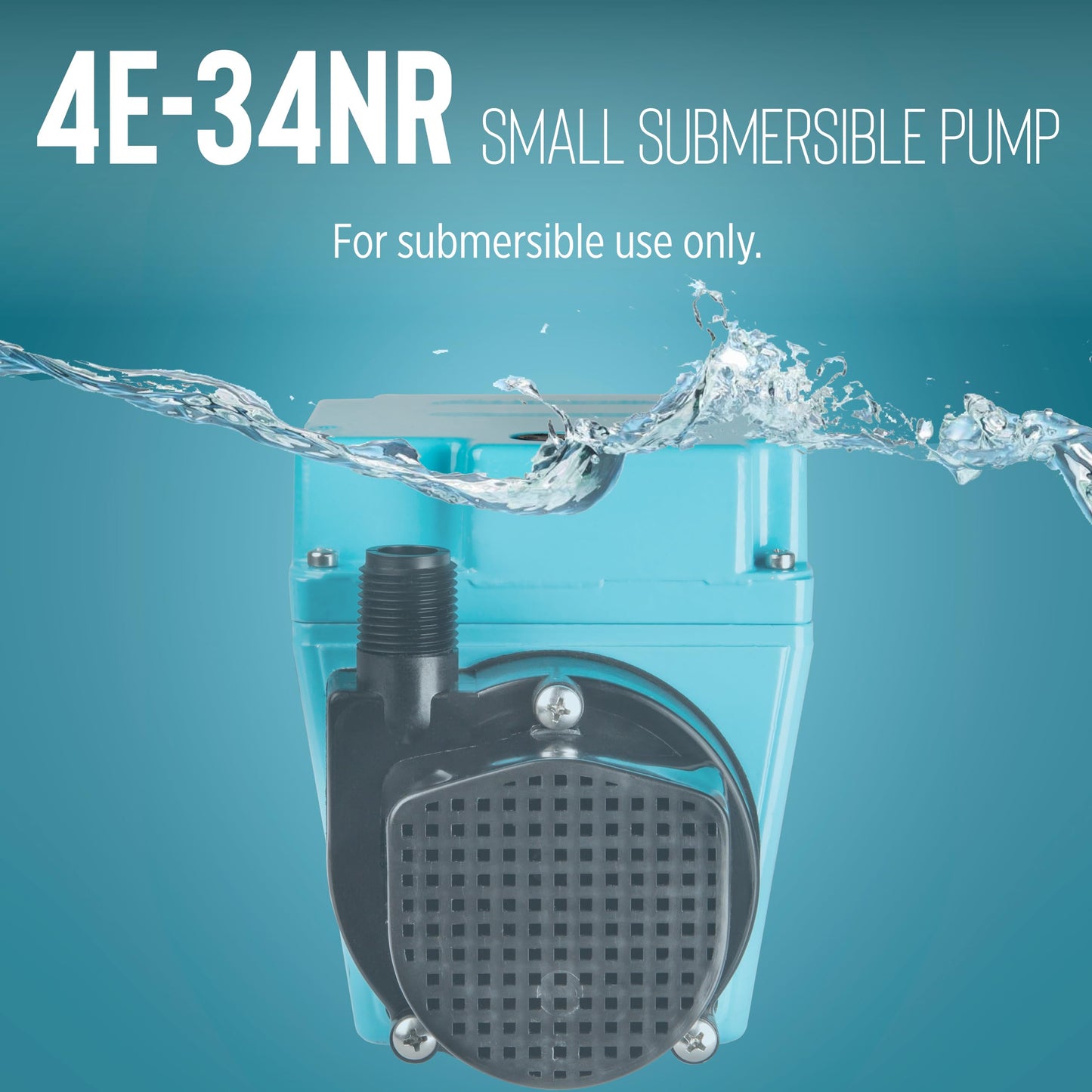 Little Giant 4E-34NR 115 Volt, 1/12 HP, 810 GPH Small Submersible Oil-Filled Water Transfer Pump with 6-ft. Cord, Blue, 504203