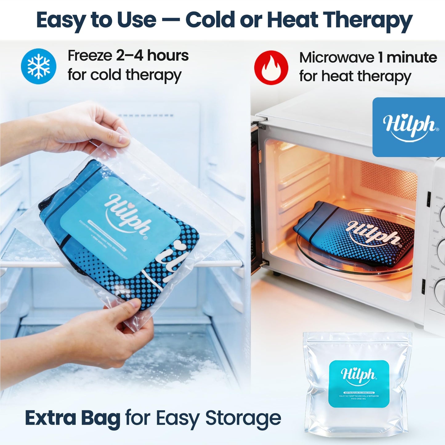 Hilph Full Calf & Foot Ice Pack Wrap for Running Recovery, Extended Leg to Foot Cold Compression Therapy Sock Ice Sleeve for Shin Splints Pain Relief, Reduce Swelling, Muscle Recovery After Exercise