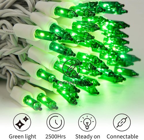 Minetom St. Patrick's Day Mini String Lights - 100 Count, 27 Feet Waterproof Green Fairy Lights for Indoor/Outdoor Decor