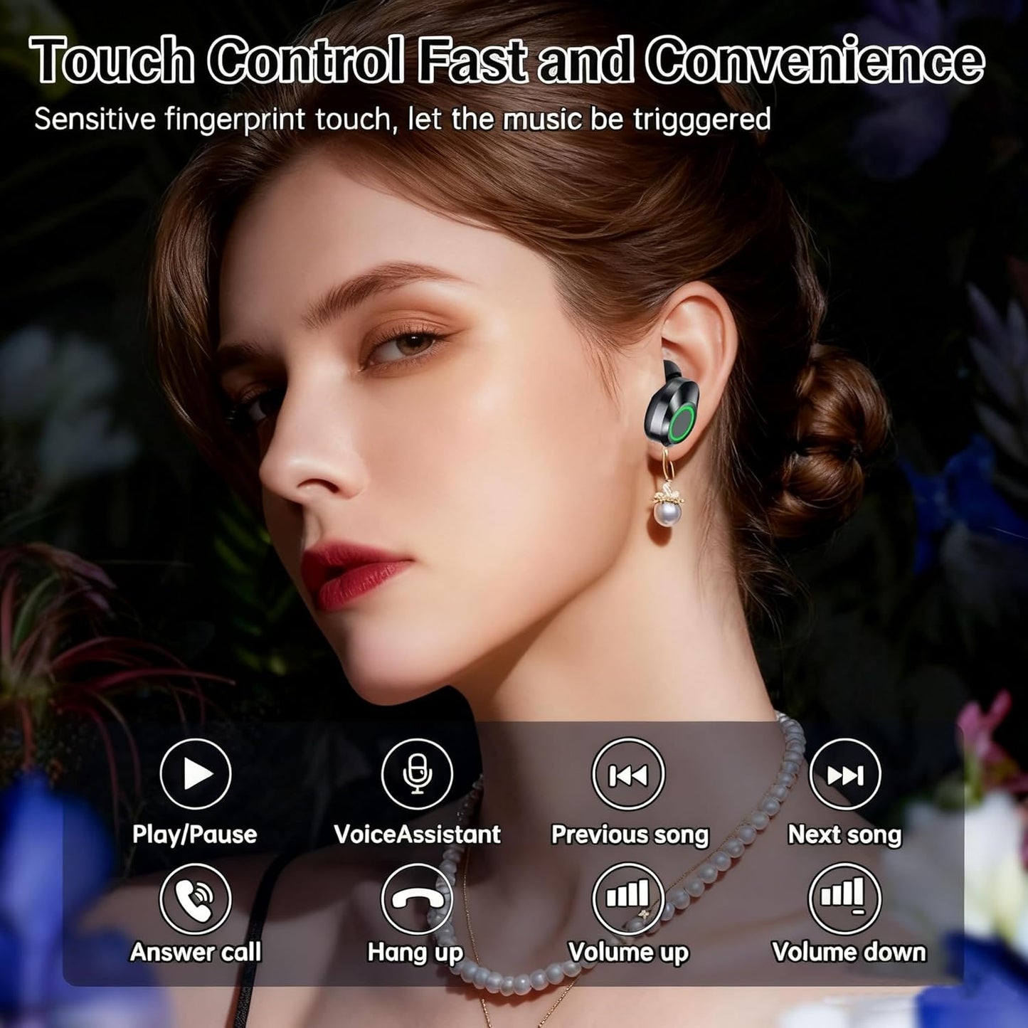BSWLMDD 5.4 28-Hour Wireless Bluetooth Earbuds Battery Life Hi-Fi bass Earbuds Waterproof LED Display Charging case