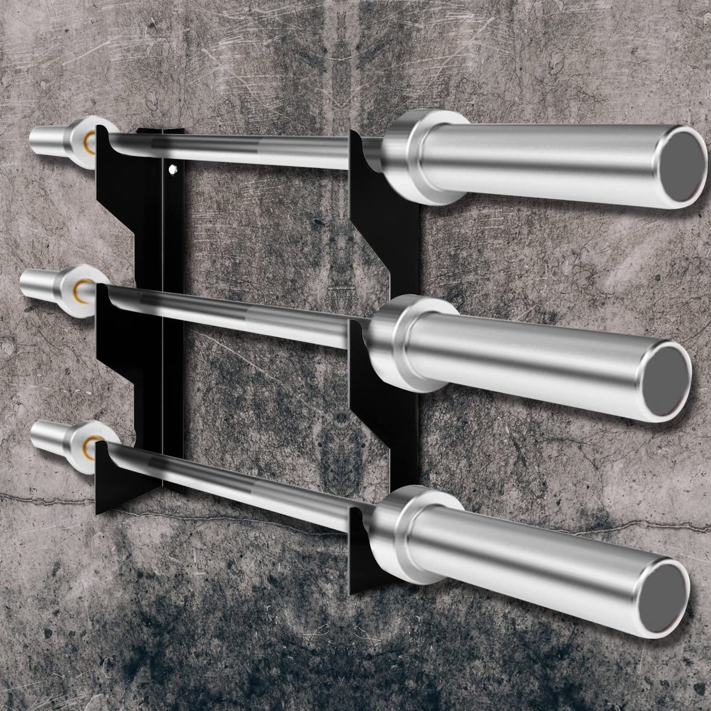 Luwint Barbell Holder Wall Mount, Horizontal 3 Weight Bar Storage Rack