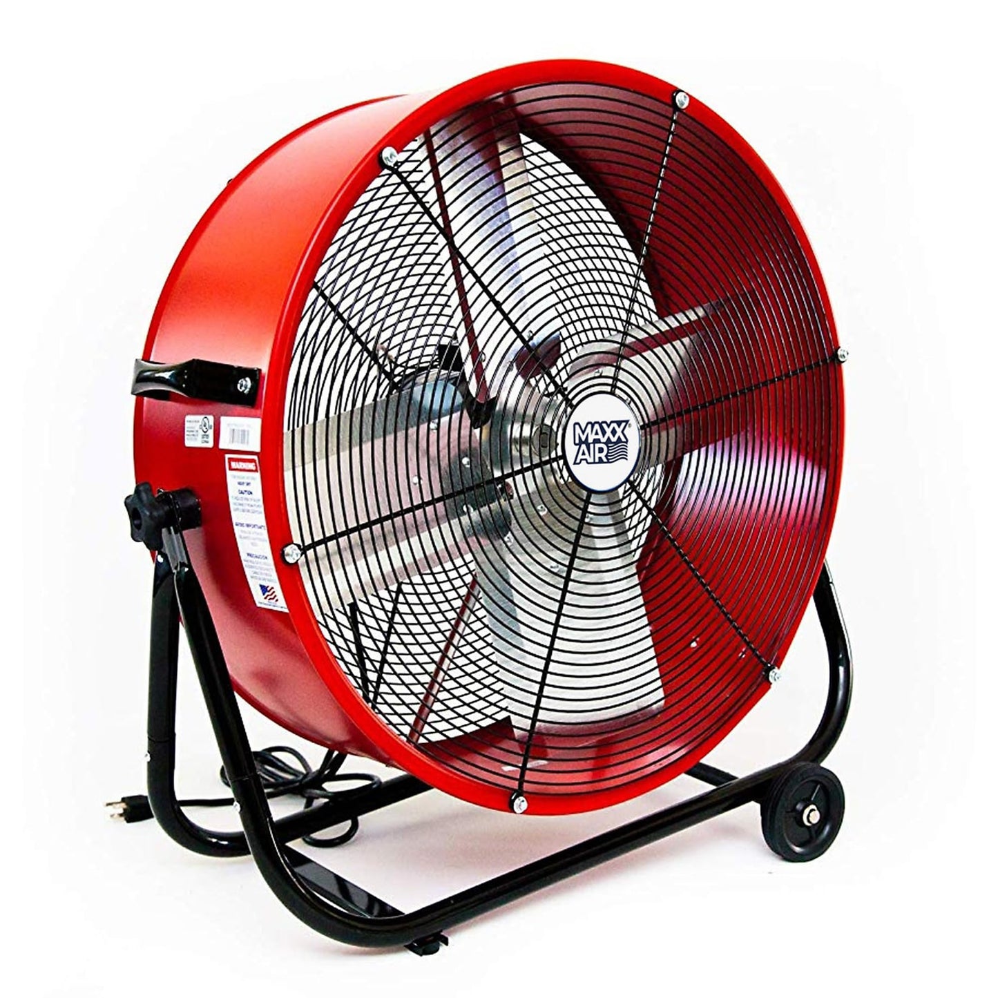 Maxx Air 24" Industrial Fan Heavy Duty - Rugged Drum Fan for Workshop - Powerful Shop Fans Heavy Duty for Industrial Use - Large Cooling Solution for Factories and Warehouses