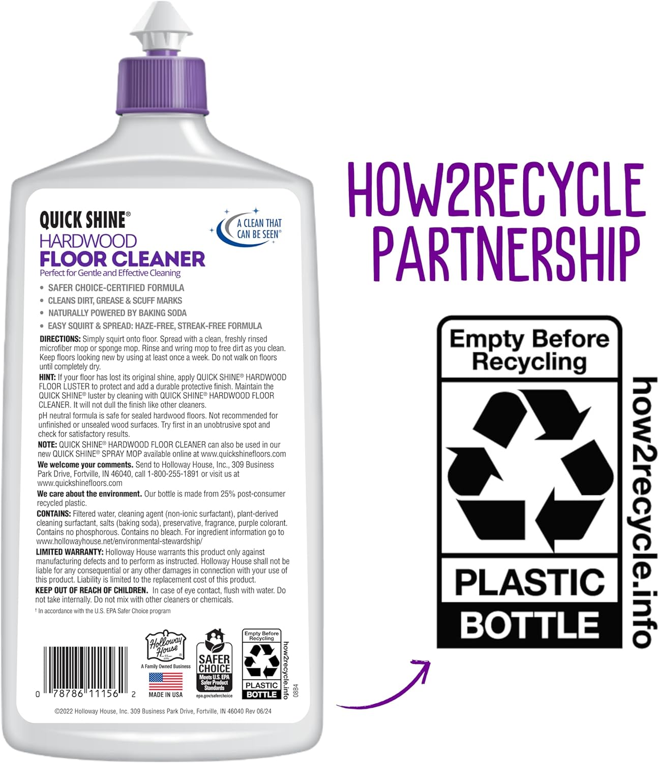 Quick Shine Hardwood Floor Cleaner - 27oz 2-Pack | Streak-Free, No Rinse Formula | Effective Dirt & Scuff Removal