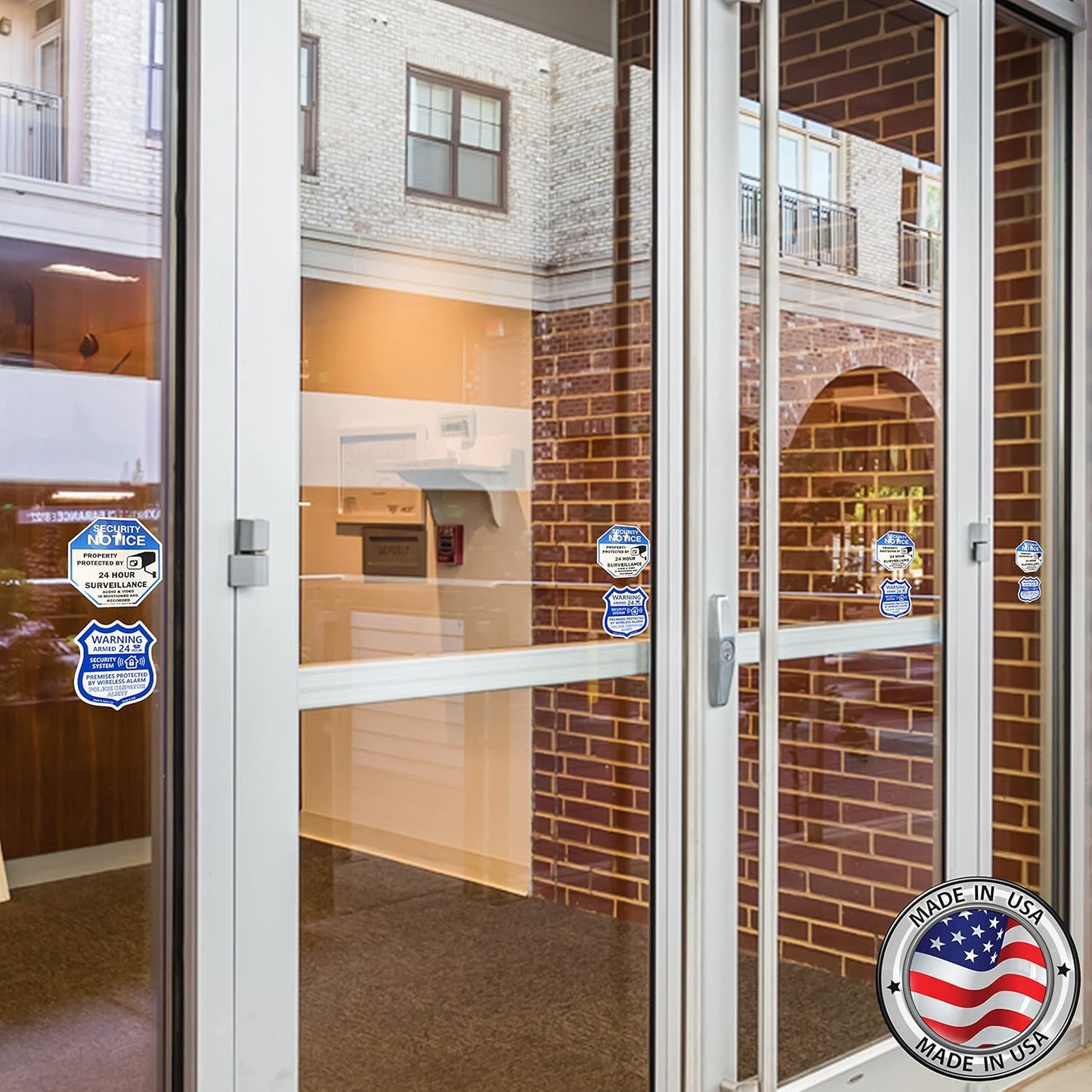 12 Pack Psyfer (Fade-Free) - Security & Alarm UV Stickers [Made in USA]