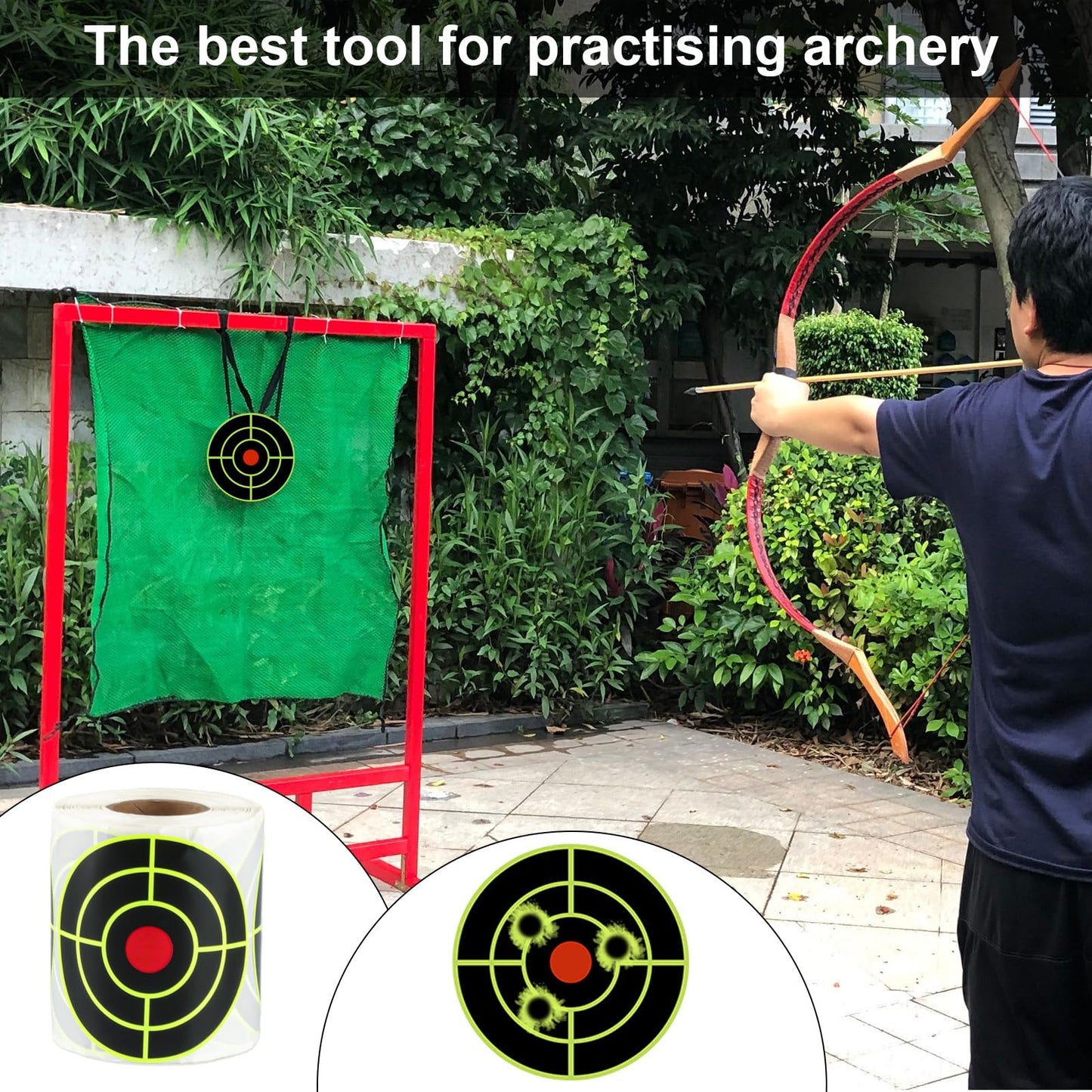 3 Inch Splatter Targets for Shooting Range Targets, 2 Roll/100 Pcs Shooting Splatter Target Stickers, Self Adhesive Target Reactive Paper Sticker for Archery Bow Practice
