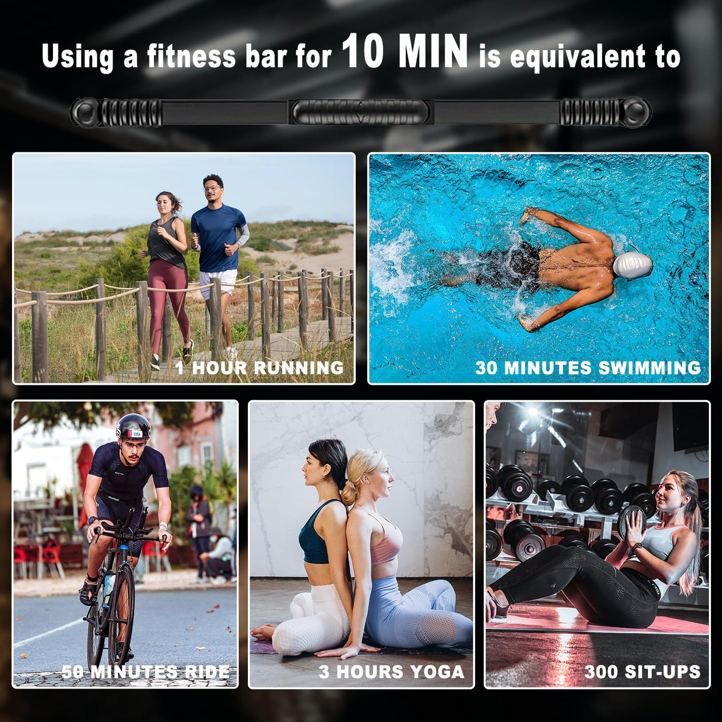 OSCILLATING SLIM Fitness Bar for Workout,Elastic Exercise Bar, Vibration Weight Stick,Body Physical Therapy,Core Strength Training,Arm Shoulder Stretch At Home Gym.