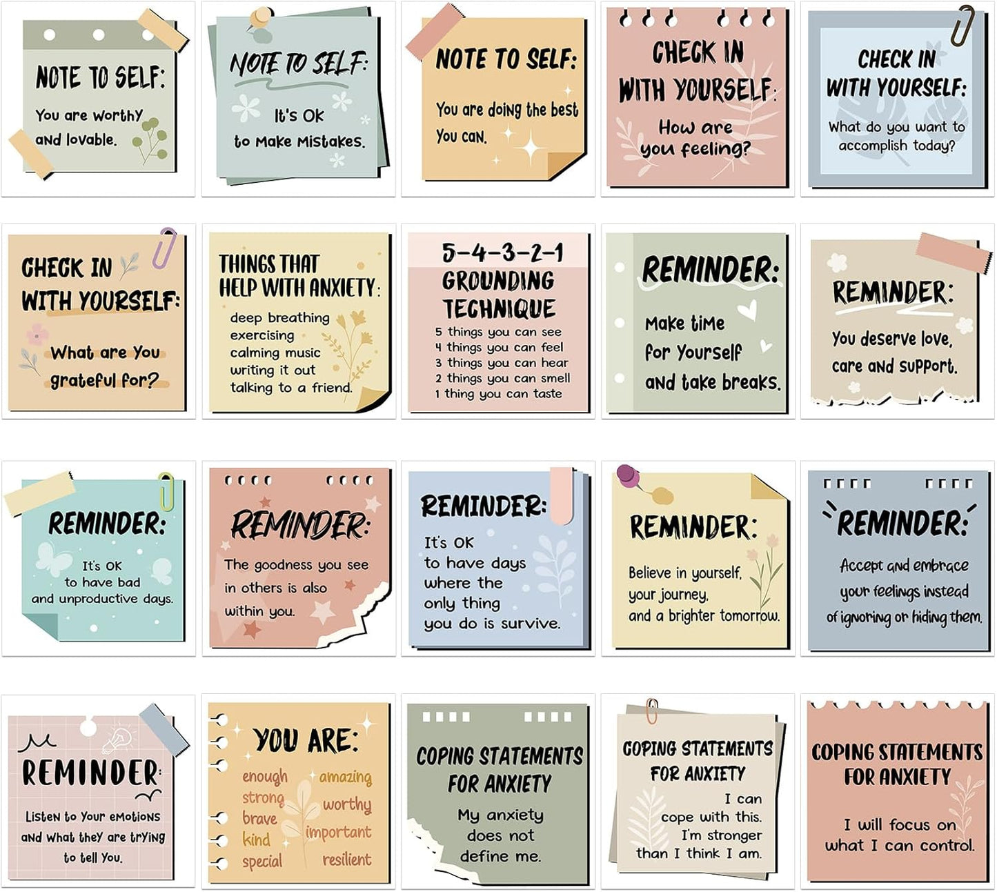 Motipuns 300 Pcs Mental Health Stickers Motivational Affirmation Stickers Mental Health Awareness Items Positive