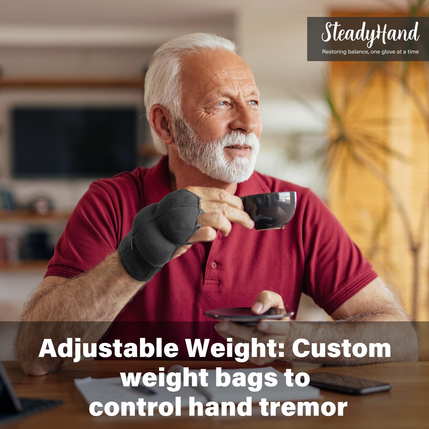 Noah Baby Weighted Gloves for Tremors, Wrist Weights for Hand Tremors and Parkinsons Patients, Steady Hand Adjustable Weighted Gloves