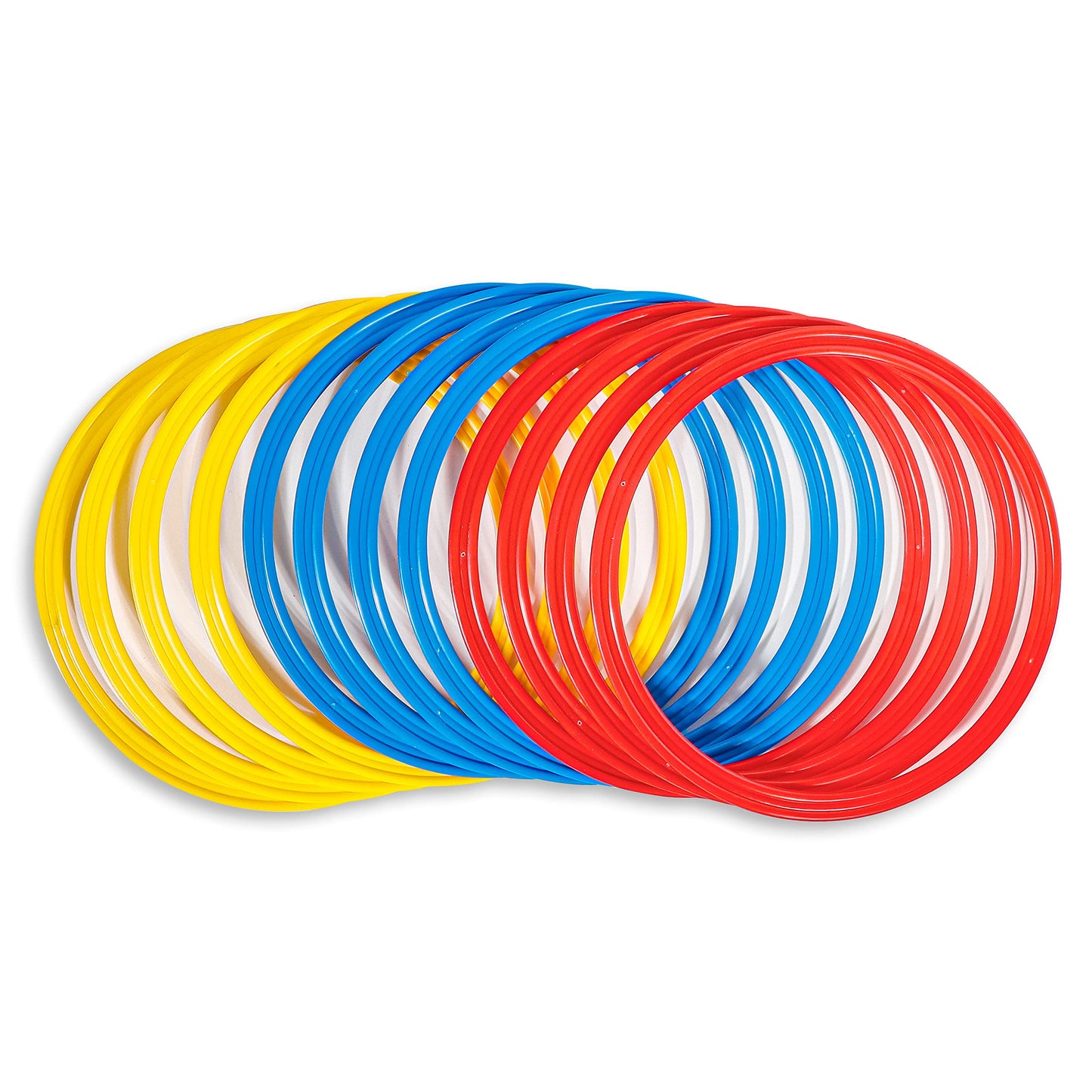 Speed & Agility Training Rings - Set of 12-12" Outer Diameter - with Carrycase - by Trademark Innovations (Red/Yellow/Blue)