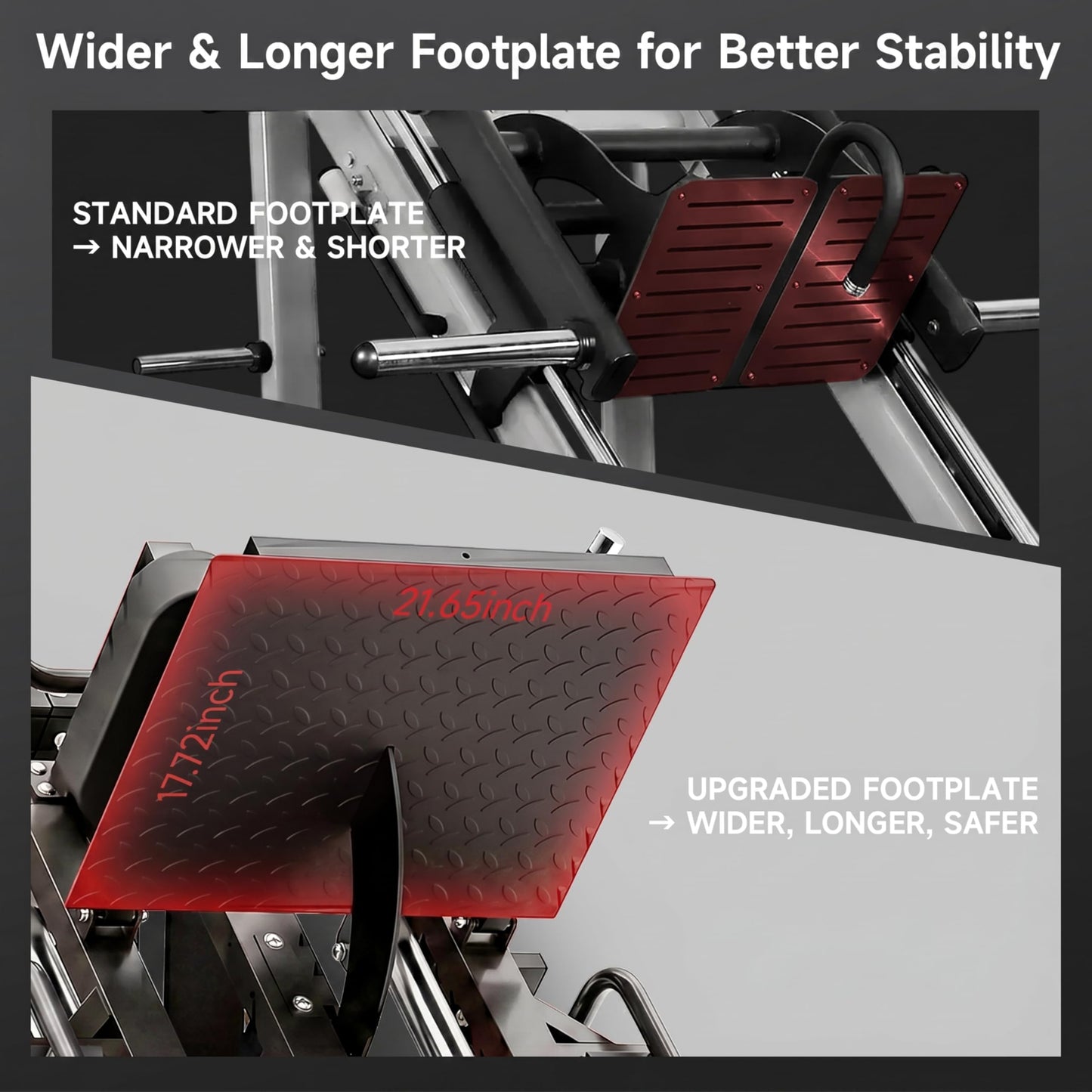 Leg Press Hack Squat Machine Combo, 45° Leg Exercise Machine ,Lower Body Special with Weight Storage for Quads, Hamstring, Glutes, Calves, Compact Home Gym Leg Day Equipment