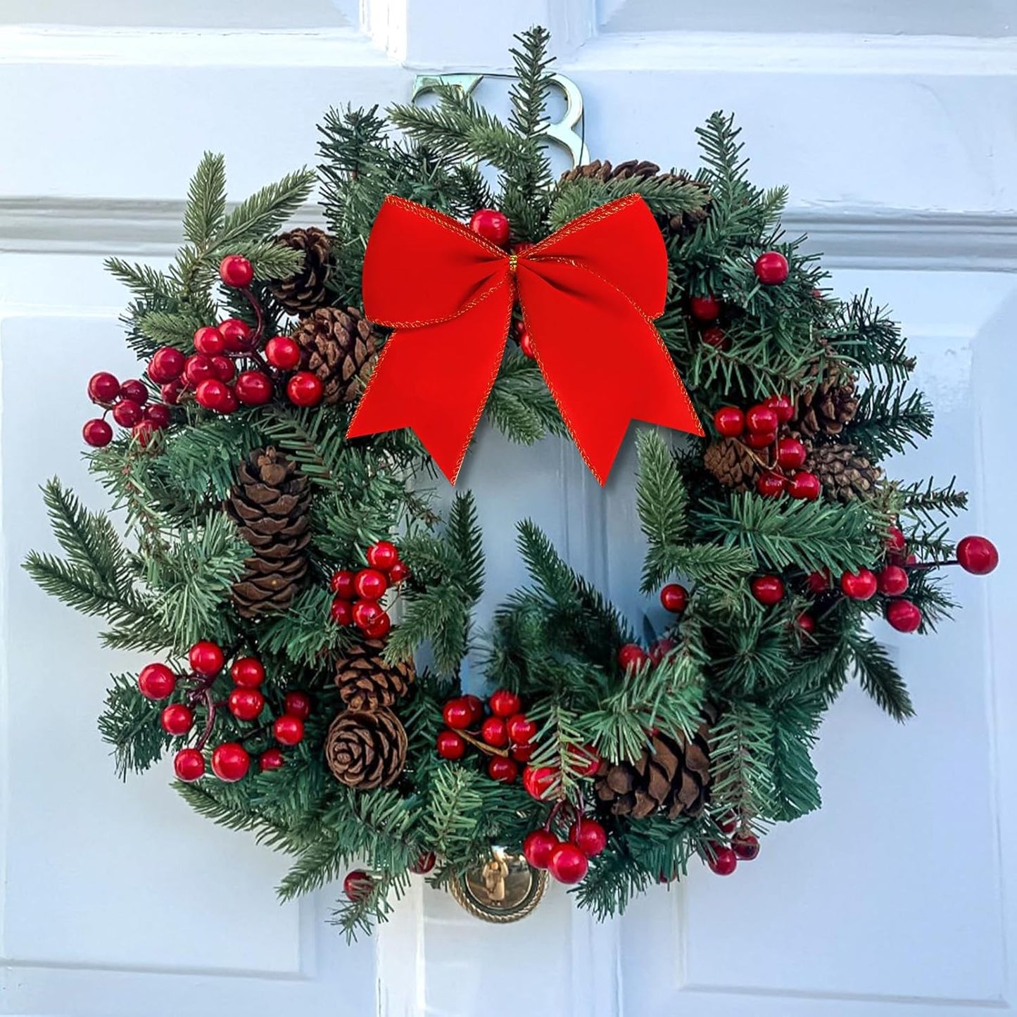 Regine Switzerland 12Pcs Red Velvet Bows | 6 Inch Christmas Tree Decorations for Holiday Decor