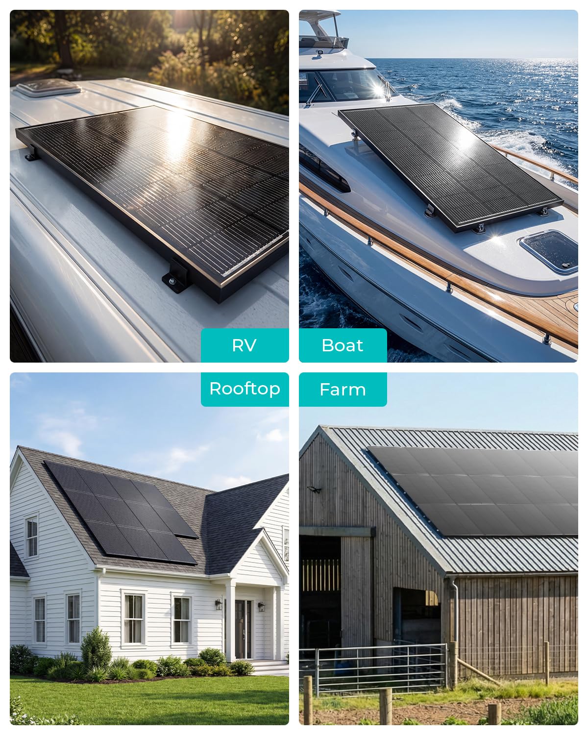 ECOBOSS 12v 200w solar panel, 2 Pack 100W Solar Panels, N-Type 16BB 12 Volt Solar Panel with 25.6% Conversion Efficiency, Monocrystalline Modules for RV Power Systems, Marine, Cabins & Off-Grid system