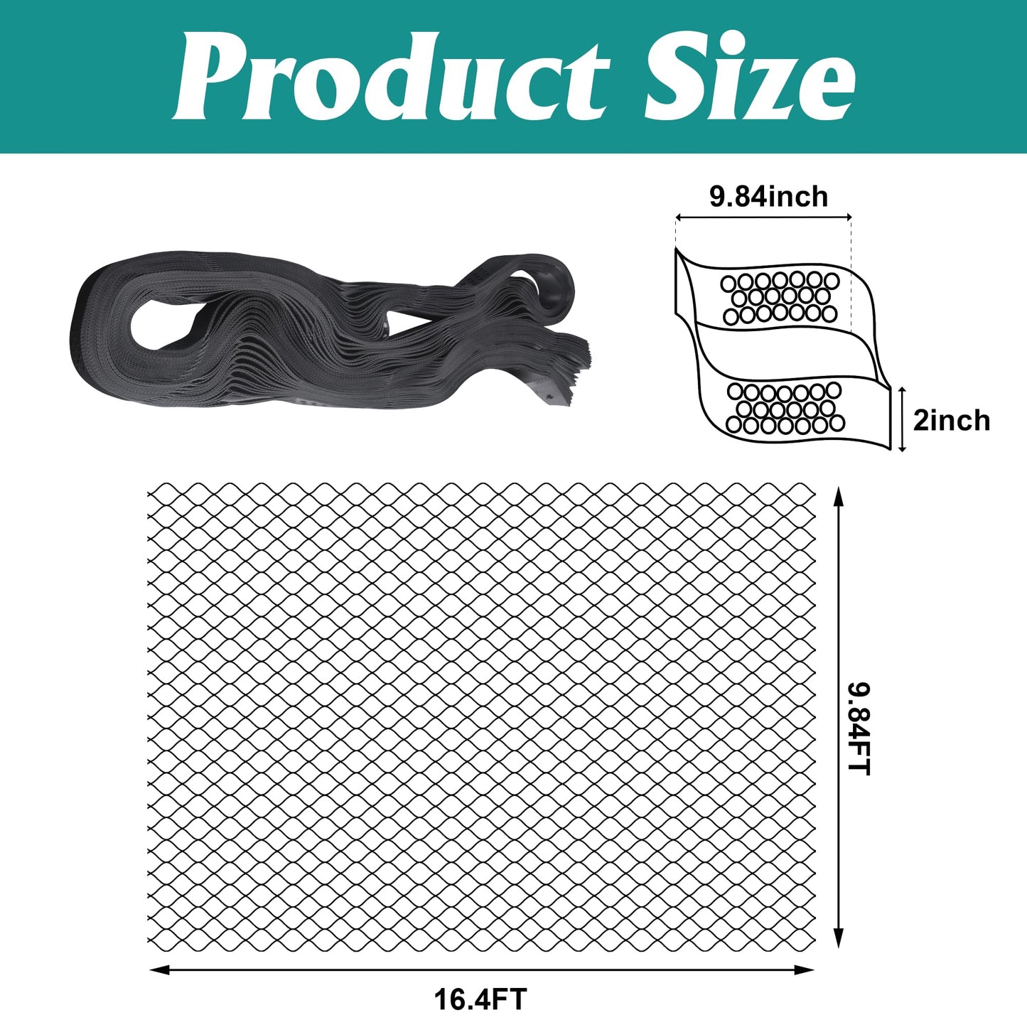 16.4 x 9.8 Ft 160 Sq ft Gravel Ground Grid, 2 Inch Depth Geo Grid Driveway Stabilization Grids, Gravel Geocell Retainer Grid for Garden Landscaping Parking Lots Driveways Slopes