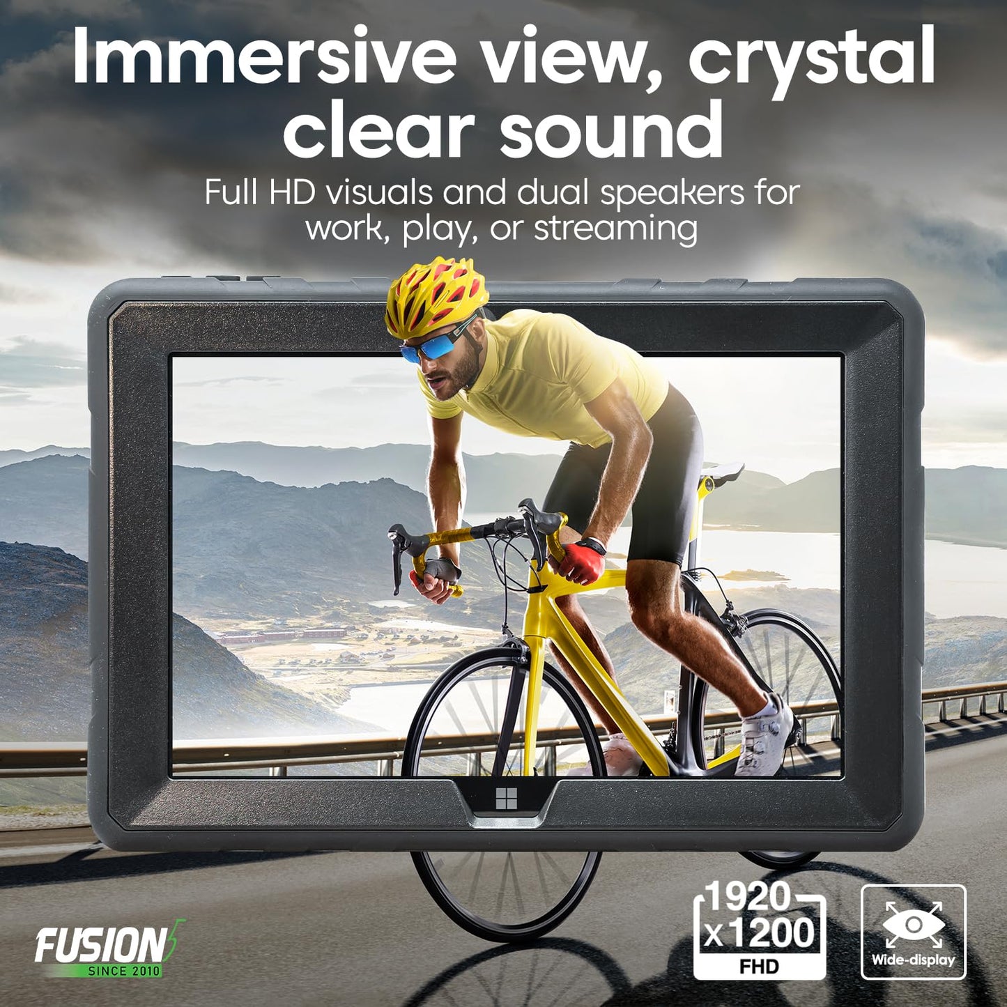 Fusion5 Built in USA 10.1” Windows 11 Professional Rugged Tablet PC - 12GB RAM, 512GB SSD, Intel 13th Gen, Full HD Windows Tablet Computer, HDMI, USB C - 2 Year Full Warranty with Accidental Damage