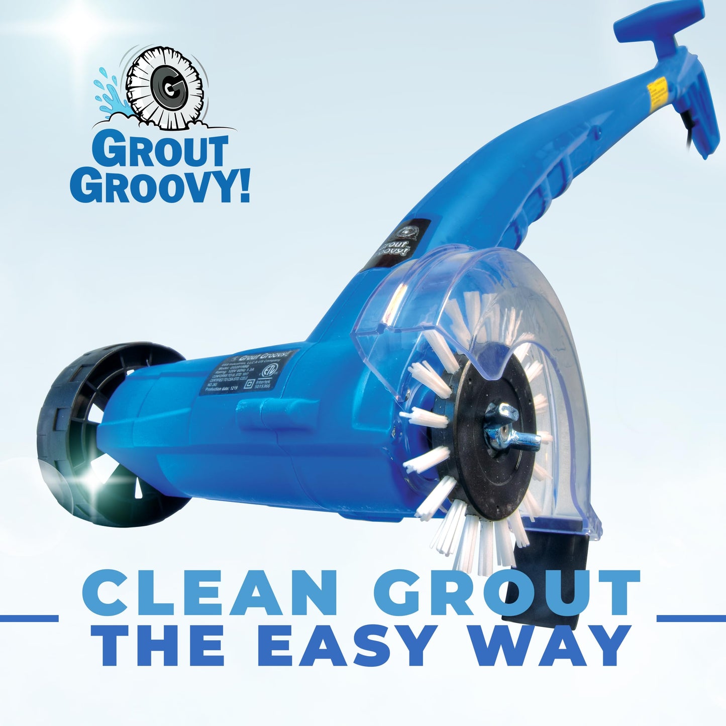 Electric Stand-Up Grout Cleaning Machine – Compact Lightweight Floor Scrubber for Tile, Bathroom & Kitchen Grout Lines | Easy-to-Use Deep Cleaner for Ceramic & Porcelain Tile Floors (Small)