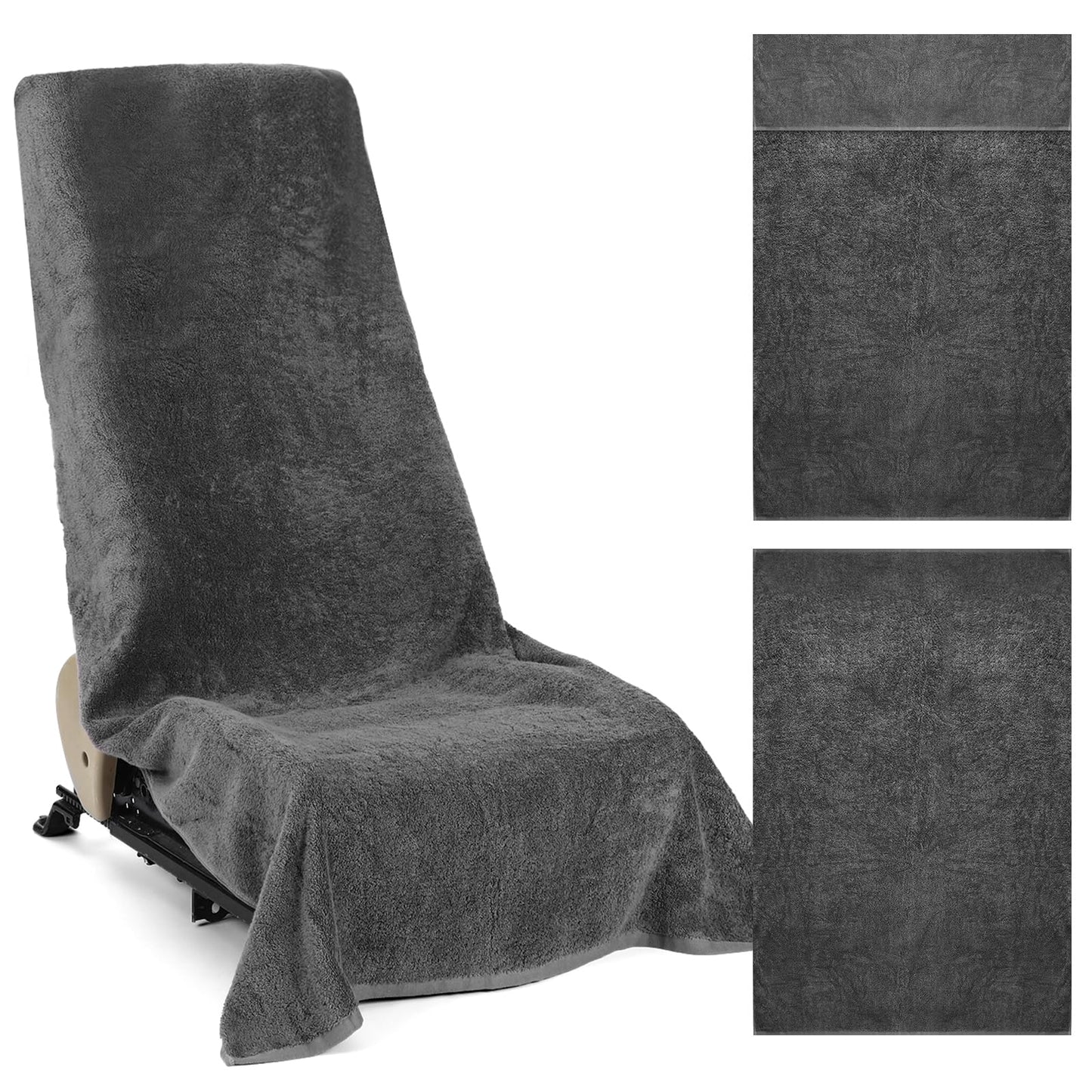 Peryiter 1 Pcs Car Seat Towel Cover 100% Cotton Athletic Running Towel Full-Sized Seat Workout Sweat Non Slip Washable Cover Gift Christmas Car for Man Workout Outdoor Sport Activities (Rectangular)