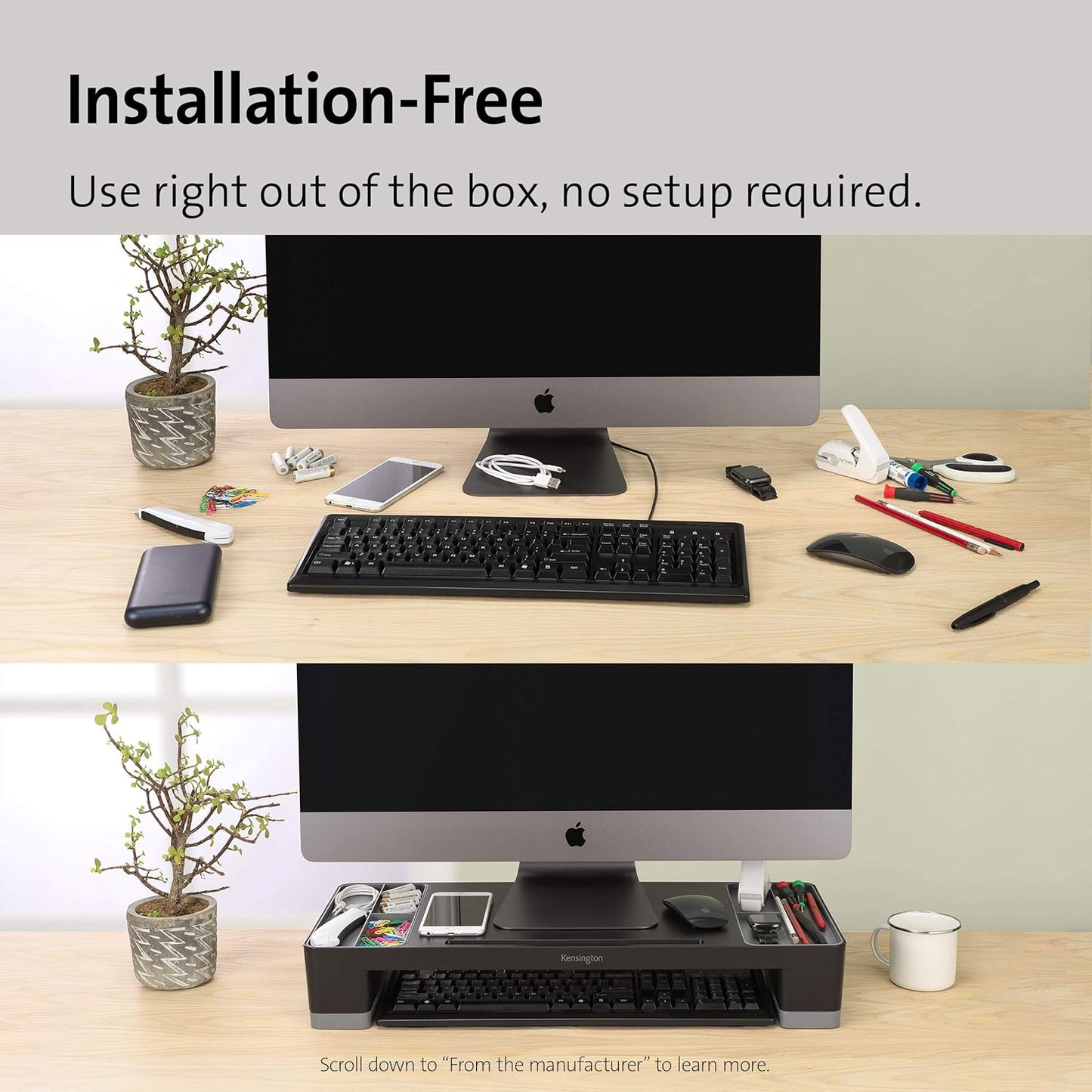 (K58300WW) Kensington Organizing Monitor Stand-Black