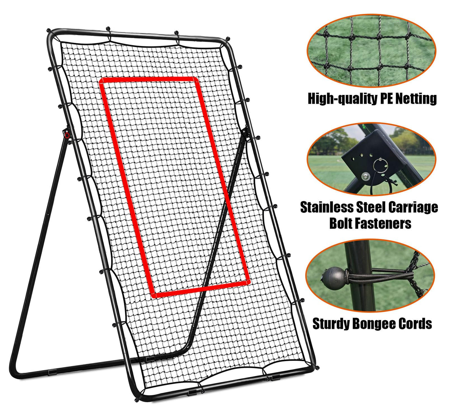 Adjustable Volleyball Rebounder Net 4x7ft, Bounce Back Practice Equipment for Practicing Volleying, Bumping, Spiking-with Volleyball&Bag