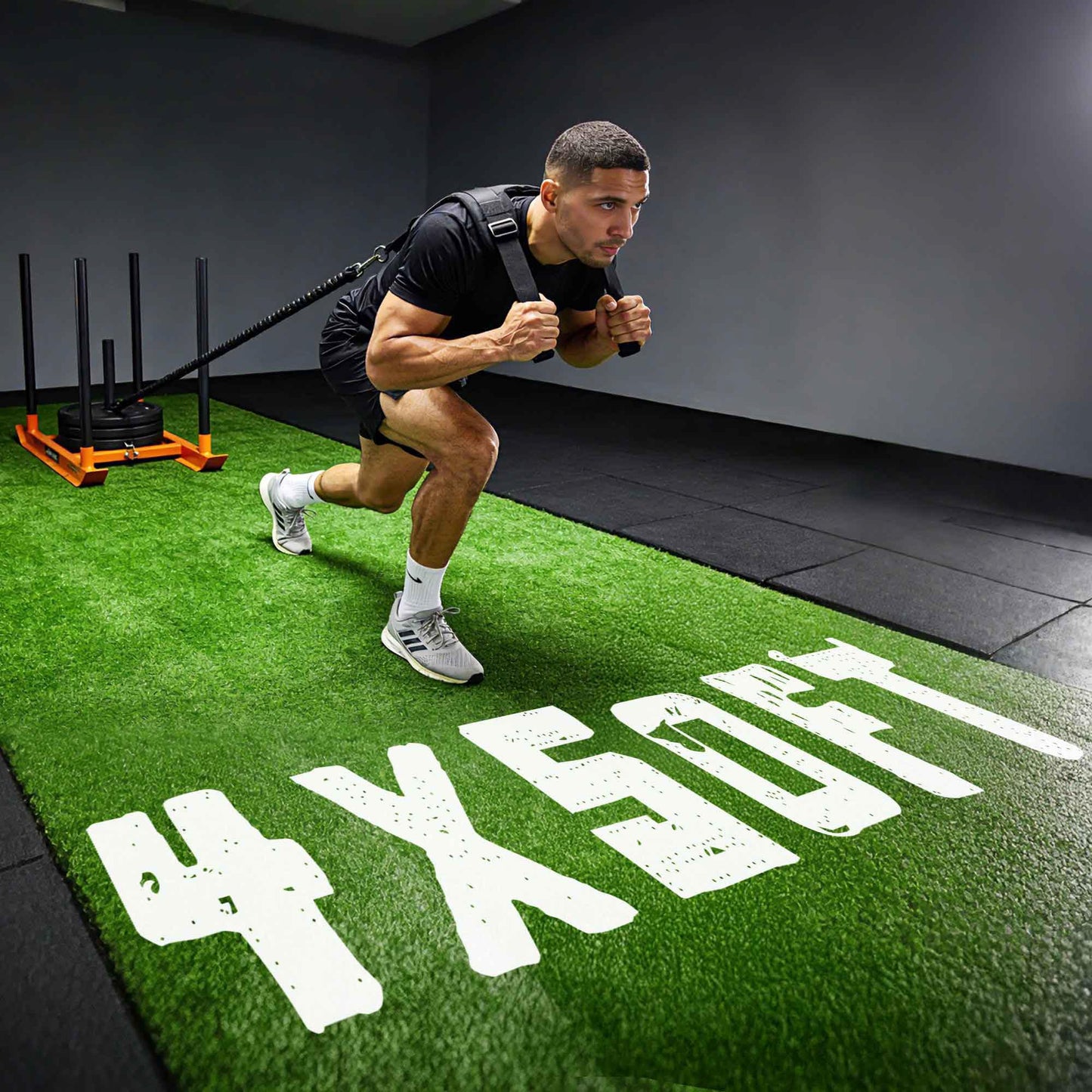 Yescom 200 Sq.Ft Gym Turf for Sled 0.8" H Artificial Grass Rug Exercise Mat Outdoor Indoor Weight Sled Push Pull Sport Training Flooring, 50'x4'
