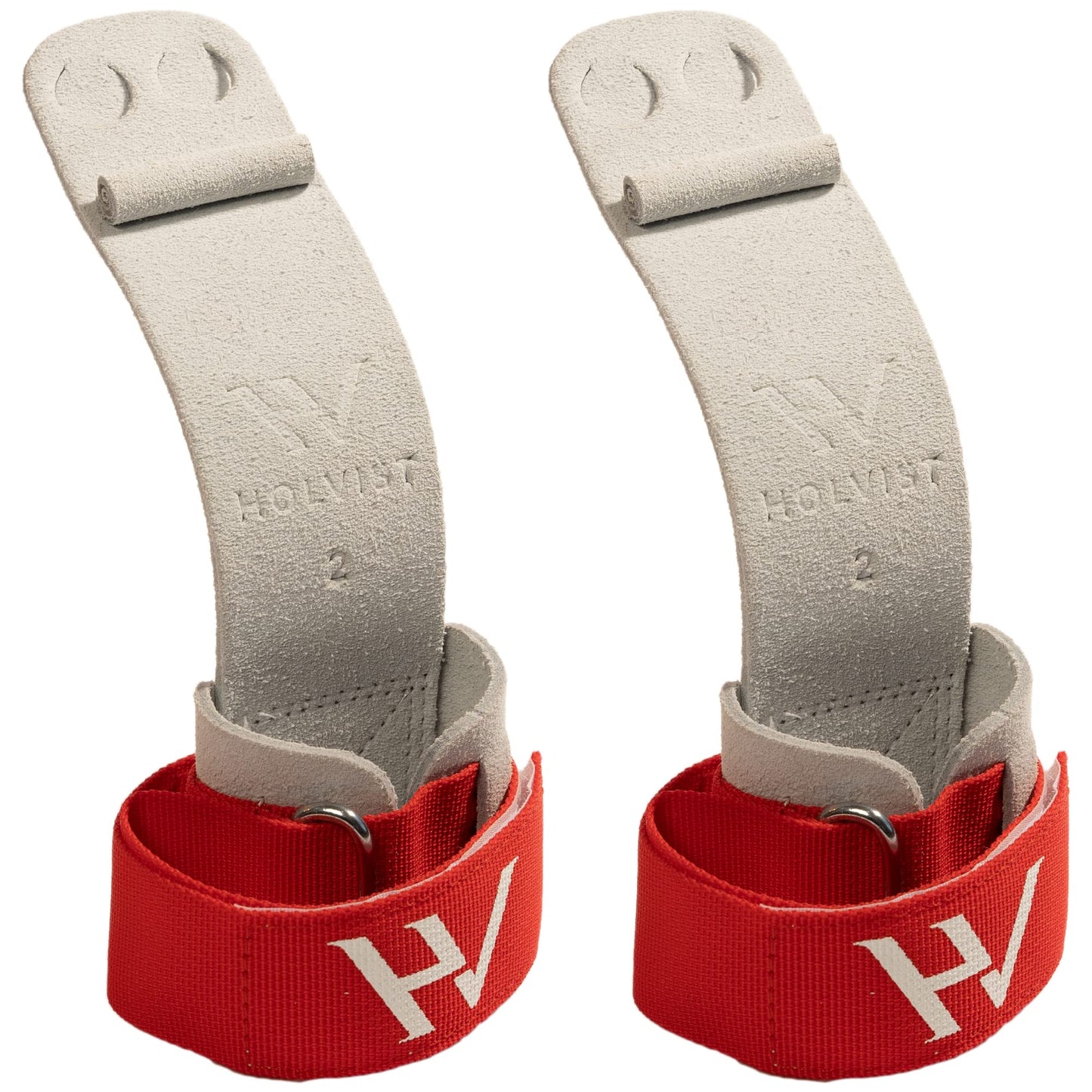 HOLVIST Gymnastics Grips | Leather Made Dowel Gymnastic Grips | Gymnastics Grips for Girls 10-12 | Hook & Loop Gymnastics Grips for Girls 7-9 | 2 Hole Womens Gymnastics Hand Grips (4, Red)