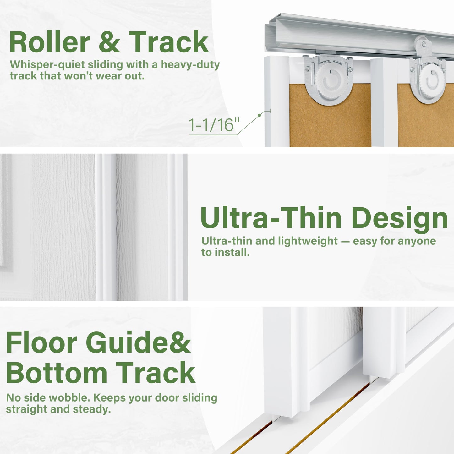 ARKHJEM Sliding Closet Door 96" x80", Raised Textured 2-Panel Hollow Core Bypass Closet Doors, Preassembled White Primed Paintable Door Panels with Top & Bottom Track Hardware Kit