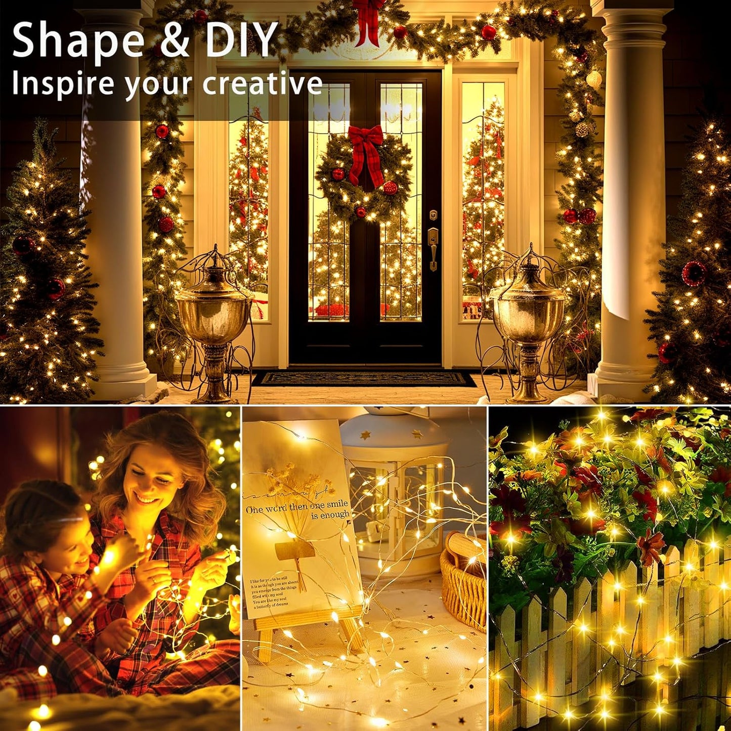 Skiennix 30 LED Fairy Lights - 10 Ft Waterproof Silver Wire String Lights for Weddings & Crafts | Warm White