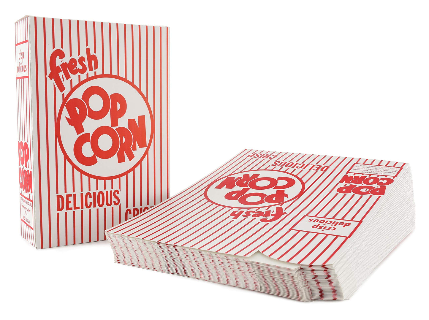 Snappy 5-E Red and White Close Top Popcorn Boxes, 3.3 Oz, 250 Pack