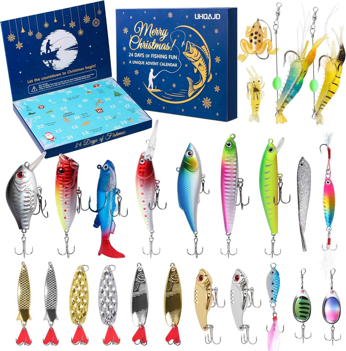Skiennix Fishing Advent Calendar 2026 - 24 Days of Premium Fishing Lures for Anglers | Xmas Gift Set