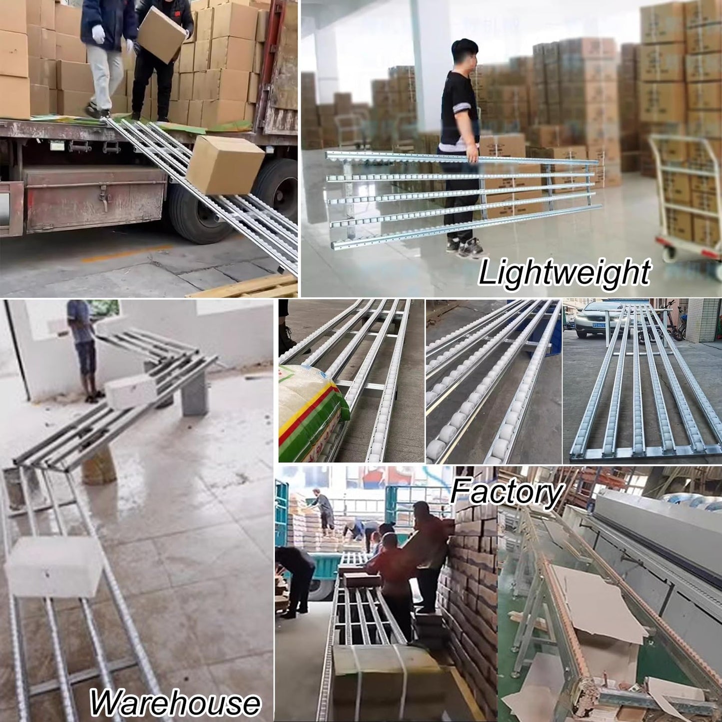KYQFCJV Conveyor Roller Adjustable Stainless Steel Conveyor Roller Stand with Pulley Belt Unpowered 600/500/400mm Roller Line 24" Wide 14ft Long - Ideal for Material Handling