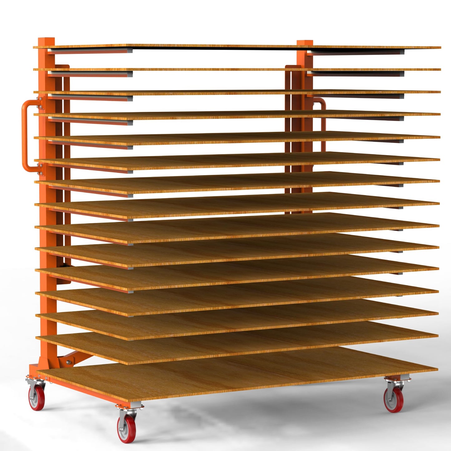 BERPET 15-Level Paint Drying Rack for Cabinet Doors (Expandable 12"-58") - 1650lbs Heavy Duty Cabinet Drying Rack with 3.1" Spacing - Rolling Stand for Professional Woodworking