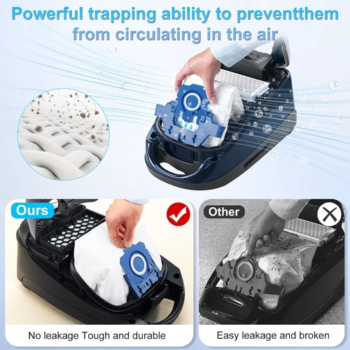 Miele Airclean Dust Bags - Upgraded 3D Replacement for Classic C1, Complete C1-C3, S2-S8 Series