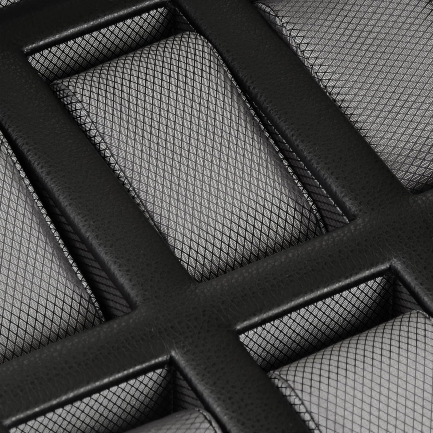 WOLF Windsor 15-Piece Watch Box, Black - Features 15 Watch Compartments & Vegan Leather Exterior