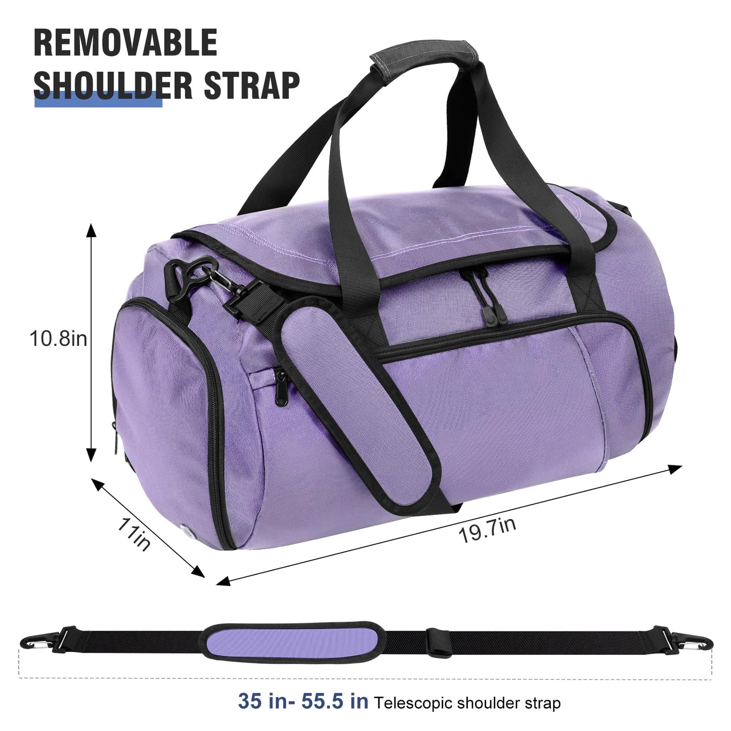FINYIOE Gym Bag for Men Women, Purple