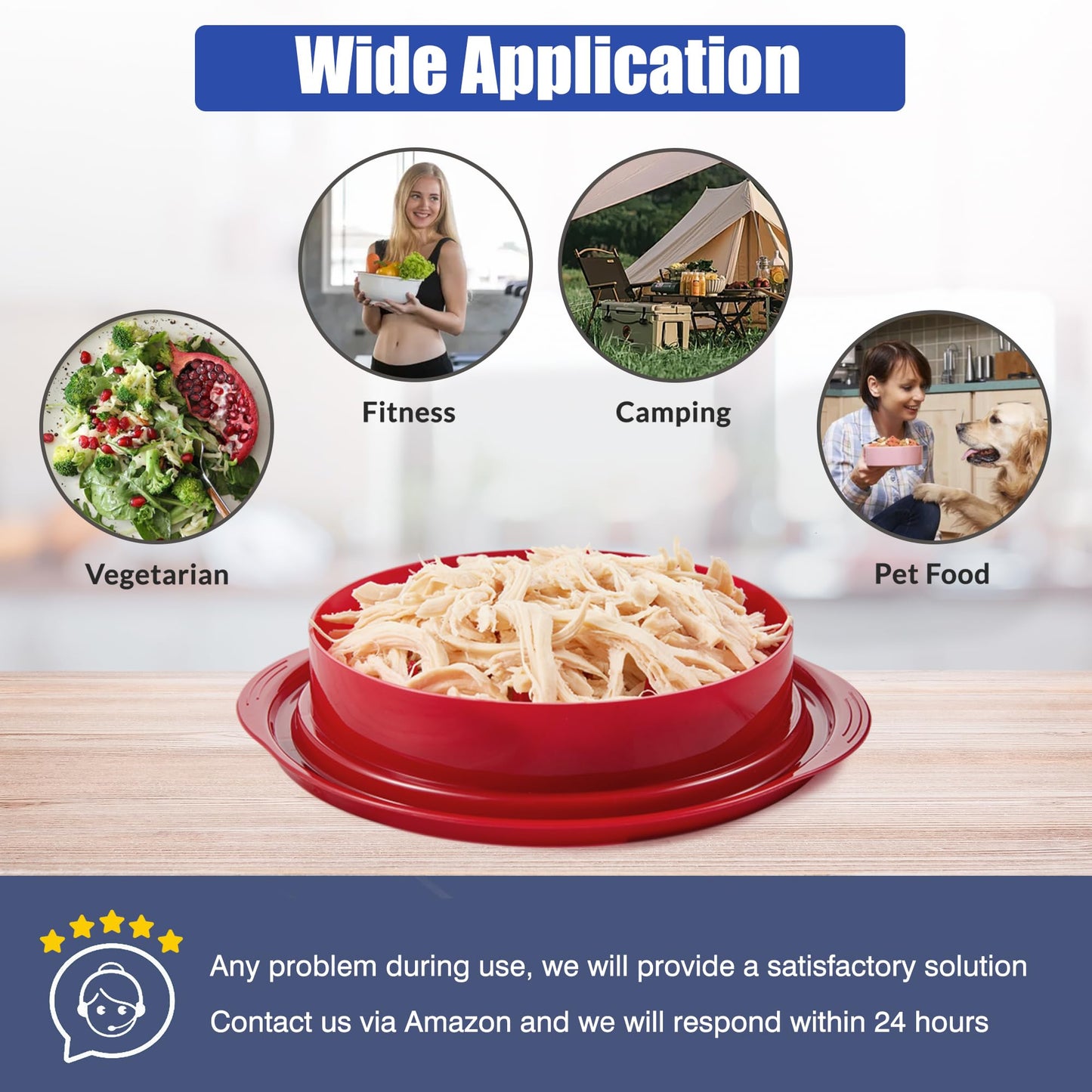 Chicken Shredder Tool Twist: 2026 Pro Food-Grade Visible Meat Shredder with Strong Anti-Slip Base, Ergonomic Handle, Chicken Breast Shredder, Suitable for Pork Beef Chicken (Red)