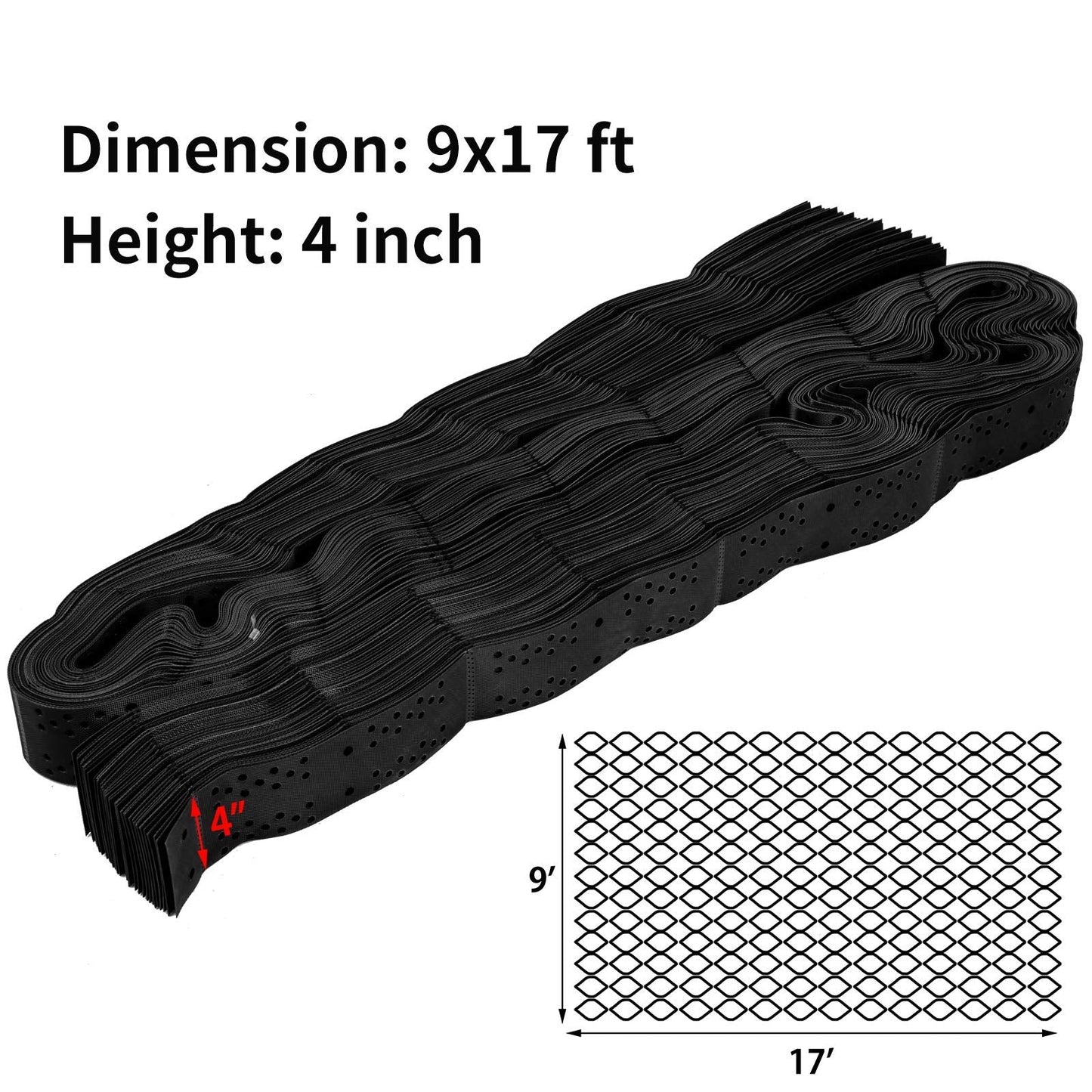 Happybuy Geo Grid Ground Grid 9x17 ft, Geo Cell Grid 4 Inch Thick, Gravel Grid HDPE Material, Ground Stabilization Grid 1885 LBS Per Sq, Tensile Strength Gravel Ground Grid for Slope Driveways, Garden