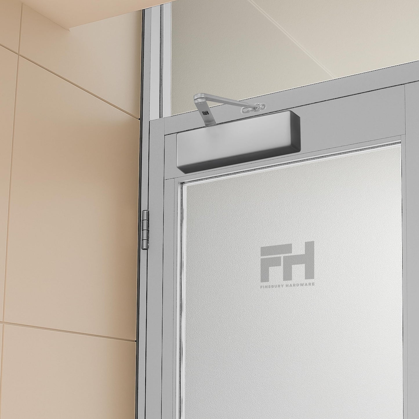 Finsbury FH‑9500 Commercial Door Closer, Heavy Duty Grade 1 Aluminum, Hydraulic Auto Close, Adjustable Spring 1–6, UL 3‑Hour Fire Rated, ADA Compliant, Surface Mount for High Traffic Doors (Aluminum)